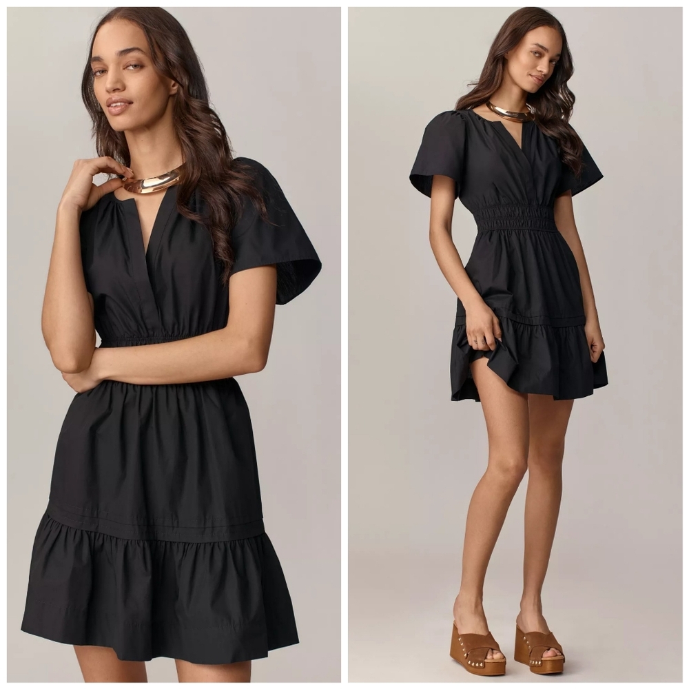 Anthropologie Cotton Black Somerset Dress, S - Picture 2 of 10